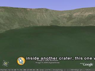 inside another crater, this one with water in it