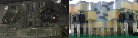 Underside of Big Arena - side-by-side Halo / Lego comparison