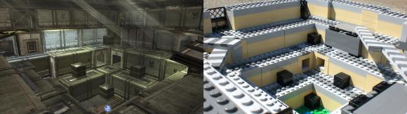 Top of Big Arena - side-by-side Halo / Lego comparison