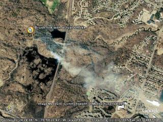 Brush fire with actual smoke