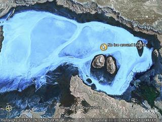 No ice around islands
