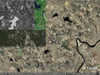 Map of 5-mile radius from our house