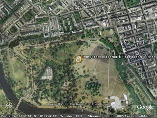 temporary placemark - speaker's corner